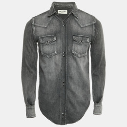 Saint Laurent Paris: Чёрная рубашка 