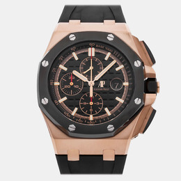 Pre-Owned Audemars Piguet Royal Oak Offshore Chronograph 26401RO.OO.A002CA.02 Black Automatic 18k Rose Gold Men's Wristwatch 44 MM 1247566