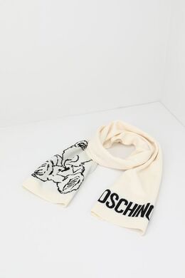 Moschino: Белый шарф 