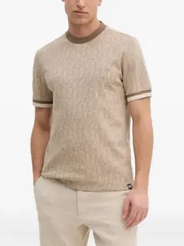 Ea7 Emporio Armani: Бежевая футболка 