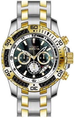 Invicta Pro Diver SCUBA Chronograph GMT Quartz Black Dial Mens Watch 49852