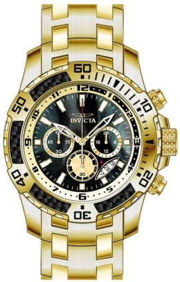 Invicta Pro Diver SCUBA Chronograph GMT Quartz Black Dial Mens Watch 49854
