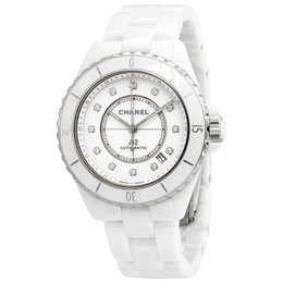 Pre-owned Chanel J12 Diamond White Dial Ladies Watch h5705