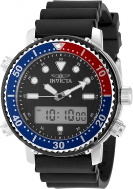 Invicta Pro Diver Quartz Analog-Digital Black Dial Pepsi Bezel Mens Watch 49451