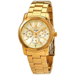Invicta Angel Multi-Function Mother of Pearl Dial 18kt Gold-plated Ladies Watch 0466