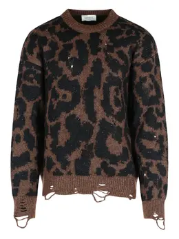 Laneus: Свитер с леопардовым принтом 