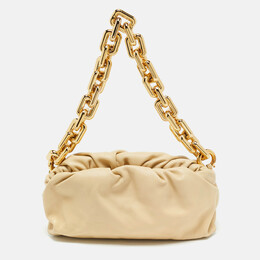 Bottega Veneta: Бежевая сумка  Chain Pouch
