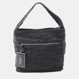 Chanel: Чёрная сумка-шоппер 