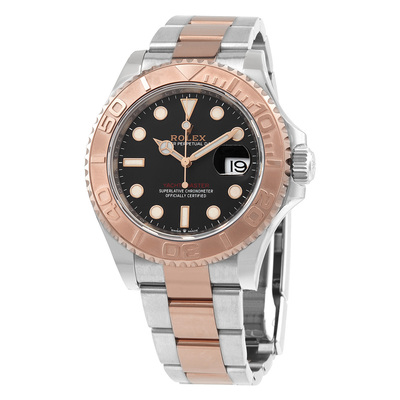 Pre-owned Rolex Yacht-Master 40 Black Dial Automatic Mens Steel and 18 ct Everose Gold Oyster Watch Ref. 126621BKSO (black, arb25411)