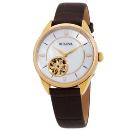 Bulova Sutton Automatic White Mother of Pearl Dial Ladies Watch - Model: 97L17