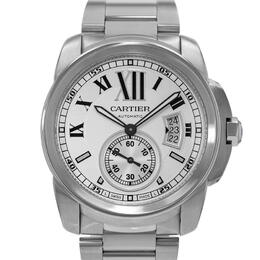 Pre-owned Cartier Calibre De Cartier Automatic Silver Dial Mens Watch w7100015