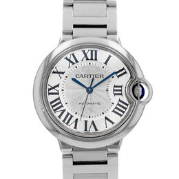 Pre-owned Cartier Ballon Bleu 36Mm Automatic Silver Dial Mens Watch w6920046