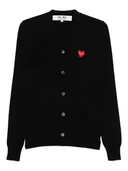 Comme Des Garçons Play: Чёрный кардиган  Heart
