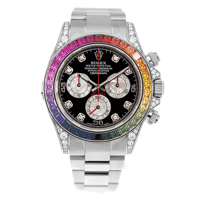 Rolex Cosmograph Daytona Chrono Rainbow Dial Watch 116599 RBOW (black, arb7684)