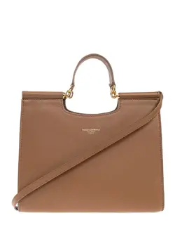 Dolce & Gabbana-Borsa Tote In Pelle Con Manico Superiore-Donna 52597333786964