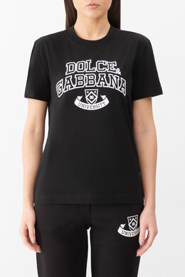 Dolce & Gabbana: Чёрная футболка 