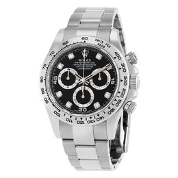 Rolex Daytona Chronograph Automatic Chronometer Diamond Black Dial Mens Watch - Ref: 116509-0055