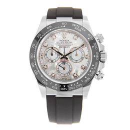 Rolex Cosmograph Daytona Mother of Pearl Diamond Dial Mens Chronograph Oysterflex Watch 116519mdr