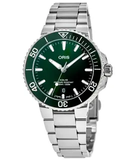 Oris Aquis Date 41mm Green Dial Steel Men's Watch Model: 01 733 7766 4157-07