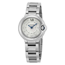 Pre-owned Cartier Ballon Bleu de Cartier Quartz Diamond Silver Dial Ladies Watch we902073