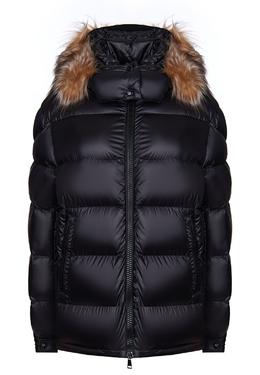 MONCLER: Чёрный пуховик 