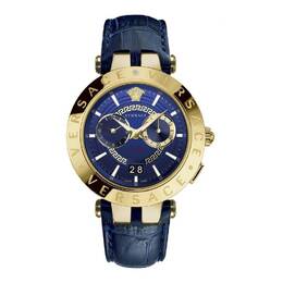 Versace V-Race Quartz Blue Dial Mens Watch vebv00219