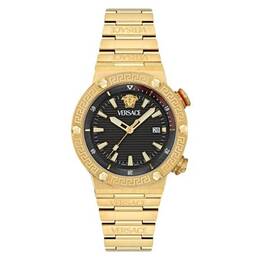 Versace Greca Logo Quartz Black Dial Mens Watch ve8g00624