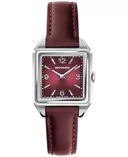 Женские часы 1917 Swiss Quartz Cherry Leather, 25 x 34.1 мм Movado 23786089