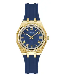 Женские аналоговые часы в синем цвете с розовым золотом, 36 мм Guess 23513187