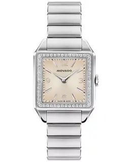 Женские часы 1917 Lab Grown Diamond Swiss Quartz из нержавеющей стали, 25x34.1 мм Movado 23786093