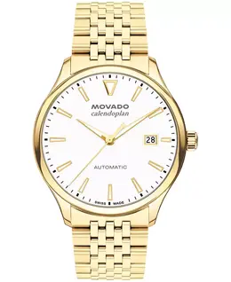 Мужские часы Calendoplan Swiss Automatic с ионным покрытием светло-золотистый стальной корпус, 40 мм Movado 23786053