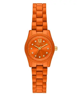 Женские наручные часы Lexington с тремя стрелками, ограниченная серия, оранжевый циферблат, нержавеющая сталь, 26 мм Michael Kors 20603378