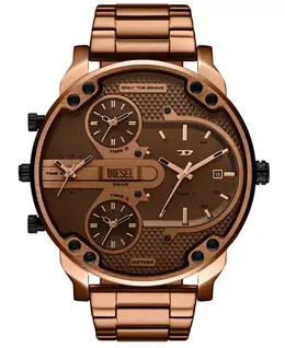 Мужские часы Mr. Daddy Slim Quartz с тремя стрелками и датой, коричневые, из нержавеющей стали, 54 мм Diesel 24309522
