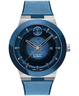 Мужские часы Bold Fusion автоматические Swiss Blue силиконовый ремешок, 43.50 мм Movado 23786047