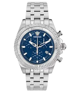 Мужские швейцарские хронограф Fornax на стальном браслете 43 мм Versace 23635987