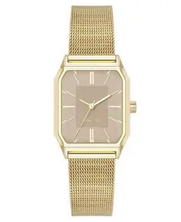 Женские часы Quartz Faceted Tan и Gold-Tone из нержавеющей стали с сетчатым браслетом, 26 мм Nine West 23542186