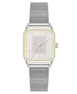 Женские часы Quartz Faceted Silver-Tone и Gold-Tone из нержавеющей стали с сетчатым браслетом, 26 мм Nine West 23542187