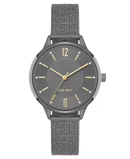 Женские часы Quartz Capital Gray с нержавеющей сталью и стальным браслетом, 34 мм Nine West 23542103