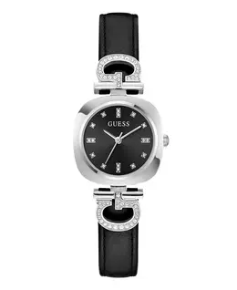 Женские аналоговые часы в черном серебристом тоне, 28 мм Guess 23513204