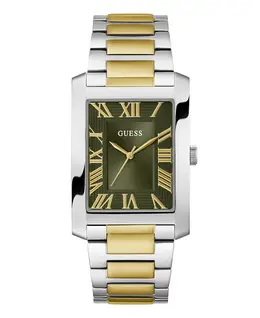 Мужские аналоговые часы из нержавеющей стали с двухцветным циферблатом, 34 мм Guess 22015755