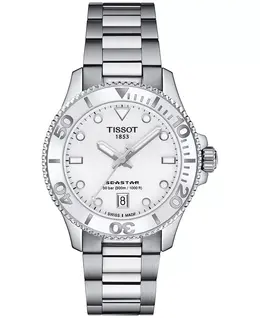 Унисекс-часы Seastar на стальном браслете серебристого цвета, 36 мм Tissot 13779639