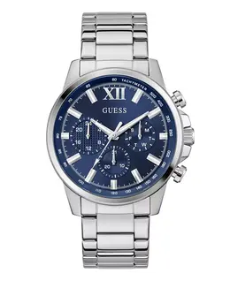 Мужские многофункциональные часы из нержавеющей стали серебристого тона, 44 мм Guess 21284734