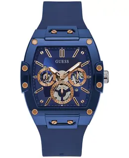 Мужские часы с синим силиконовым ремешком 43 мм Guess 11664354