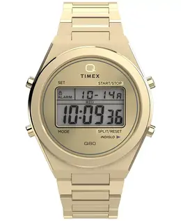 Мужские кварцевые цифровые часы в золотистом корпусе из нержавеющей стали, 39 мм Timex 21706071