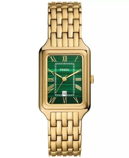 Женские часы Raquel из нержавеющей стали с тремя стрелками и датой, золотистые, 26 мм Fossil, золото 18041563 | gold-tone