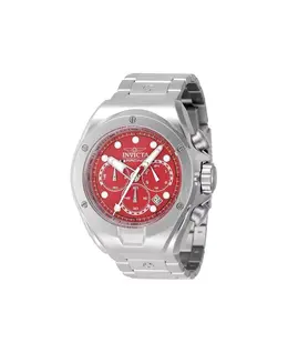 Мужские часы Invicta Racing 47744, кварцевый хронограф, серебристый с красным, серебряный 22862183 | silver