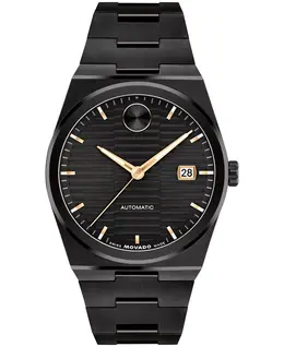 Мужские часы Bold Quest Swiss Automatic с ионным покрытием, черная сталь, 39 мм Movado 21171554