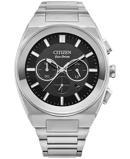 Мужские хронографические часы Eco-Drive Modern Axiom на стальном браслете, 43 мм Citizen 16473219