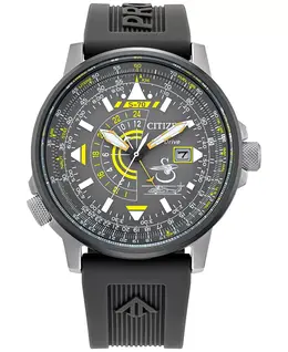 Мужские часы Promaster Nighthawk Sikorsky с серым резиновым ремешком, 42 мм, технология Eco-Drive Citizen 19459591