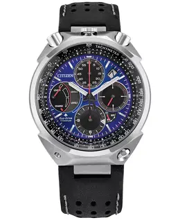 Мужские часы Eco-Drive Chronograph Promaster Limited Edition Tsuno Racer с черным кожаным ремешком, 43 мм Citizen 18925706